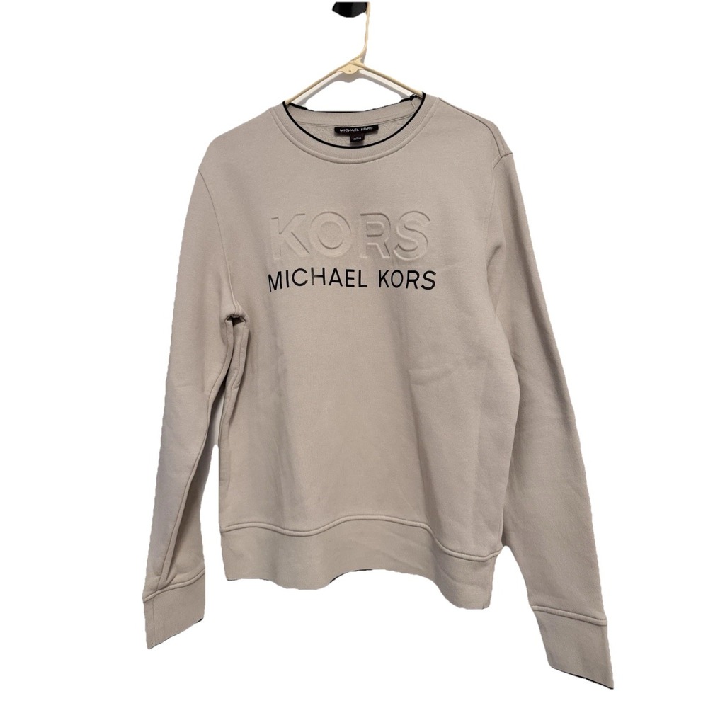 Men's Michael Kors Beige Long Sleeve Pullover Medium